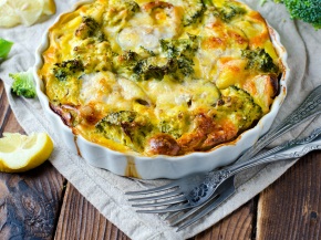 Запеканка с рисом и брокколи